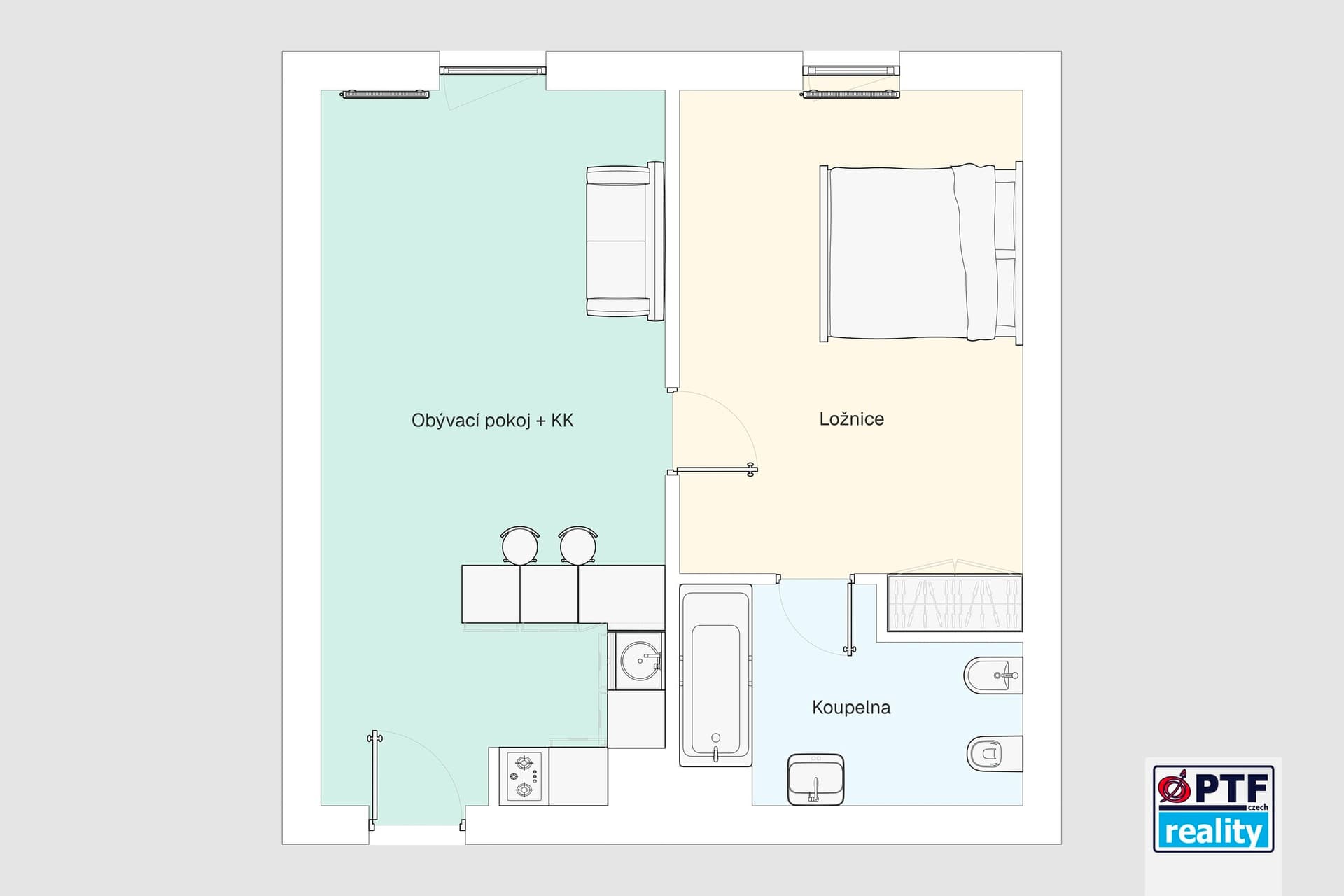 Pronájem zařízeného bytu 2+kk v Plzni na Borech — Plzeň (fotografie 11)